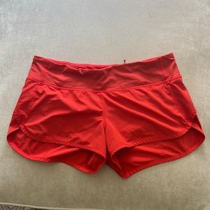 Lululemon, size 8, coral shorts